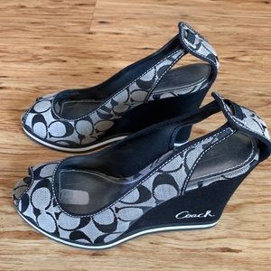 Coach signature wedges Gray/Black.  Worn only once.
